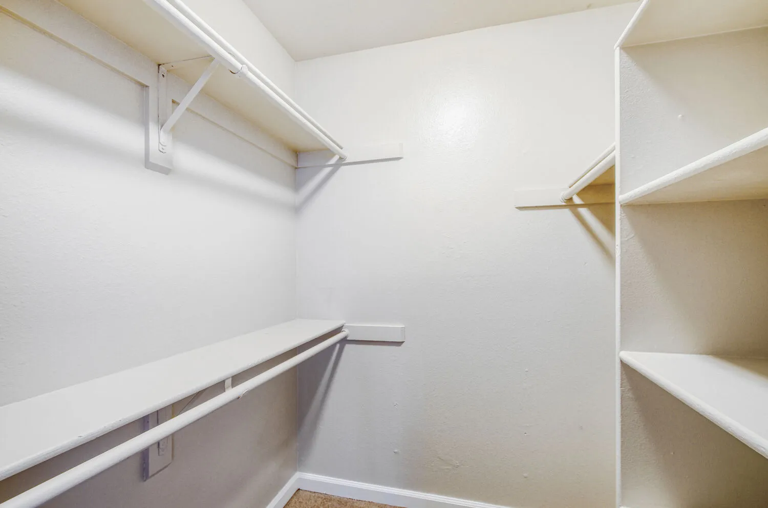 Walk-in closet with built-in shelving