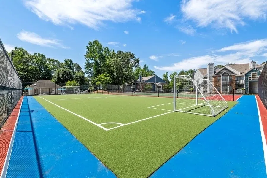 Multi-use sport court, turf field, soccer goal