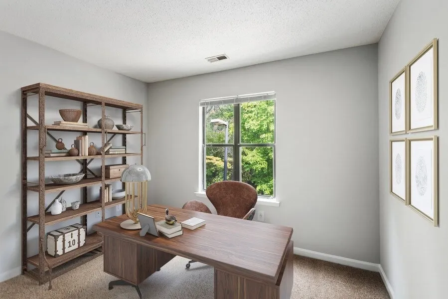 B2 Bronze second bedroom, large window, wall-to-wall carpet
