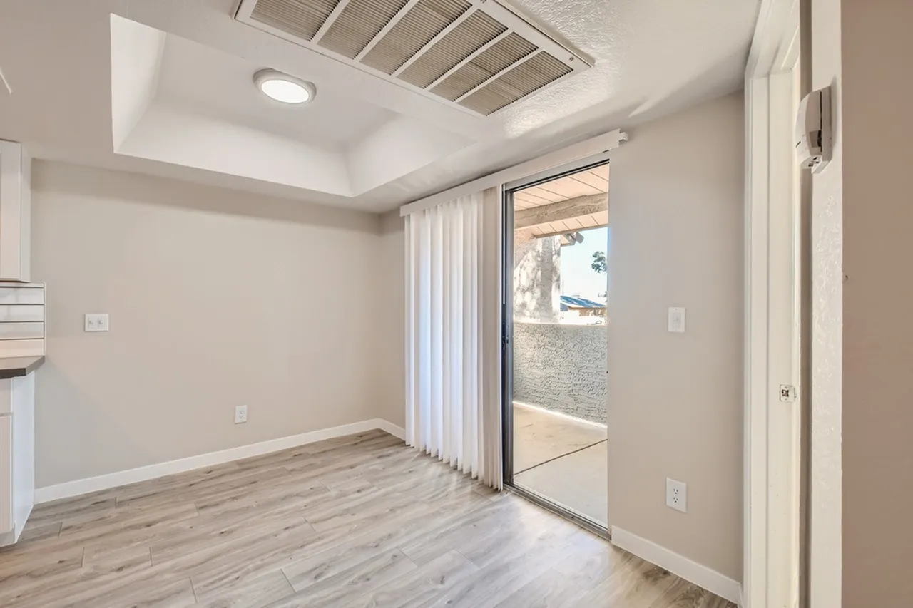 Dining area with sliding glass door to patio