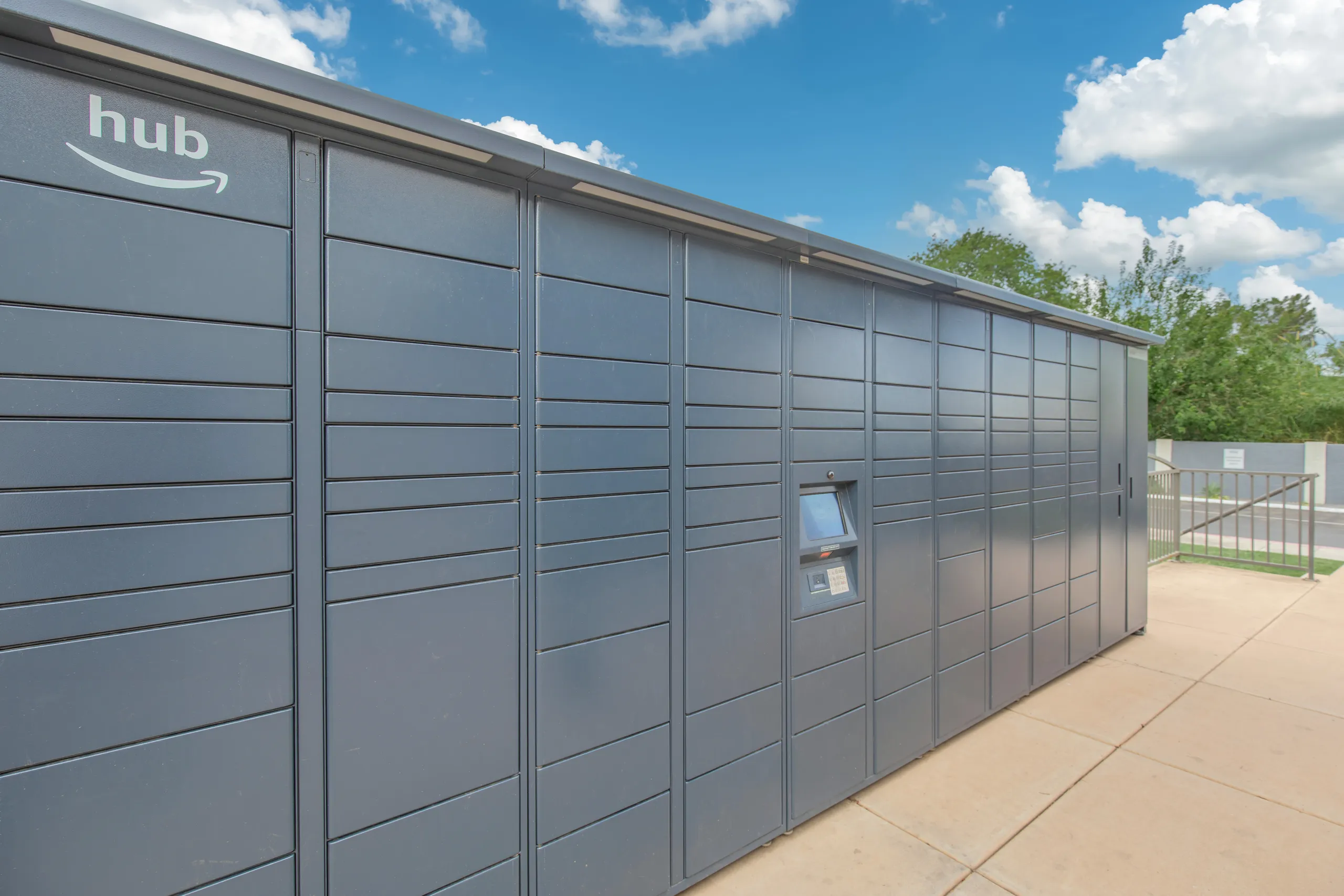 Amazon Hub package locker system for secure package delivery