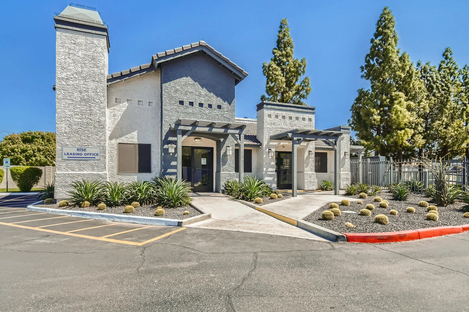 Rise apartment leasing office entrance in Mesa, Arizona