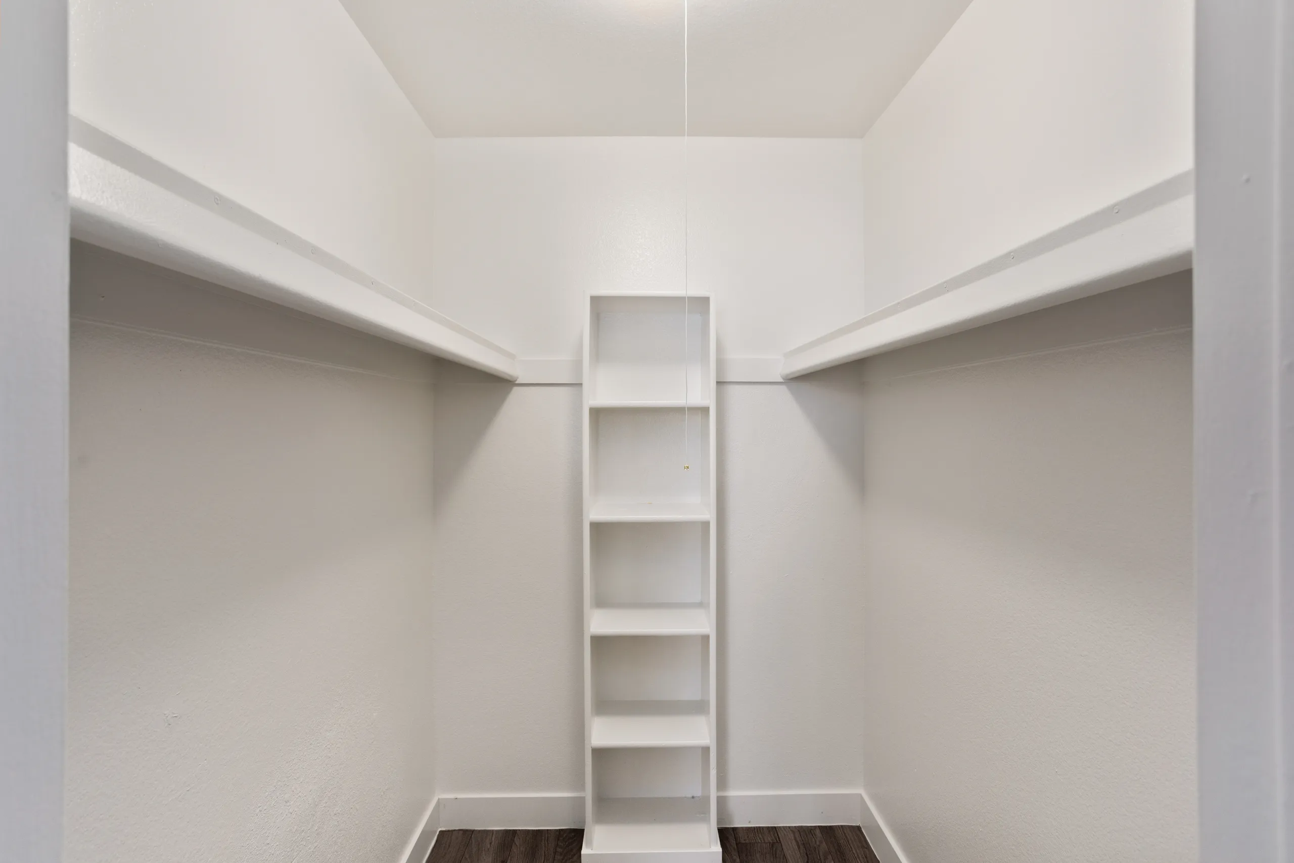 Walk-in closet with built-in shelving