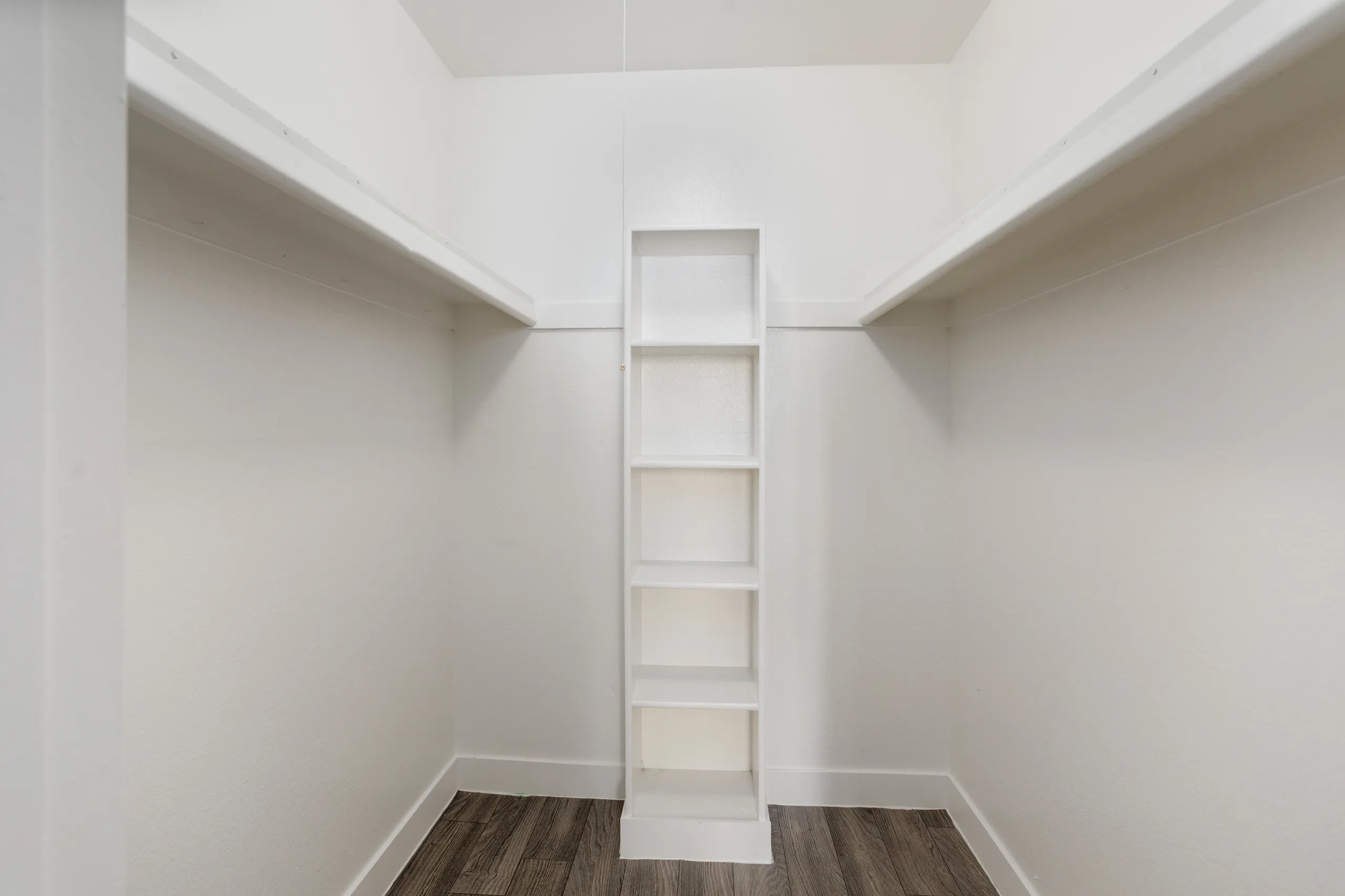 Walk-in closet with built-in shelving