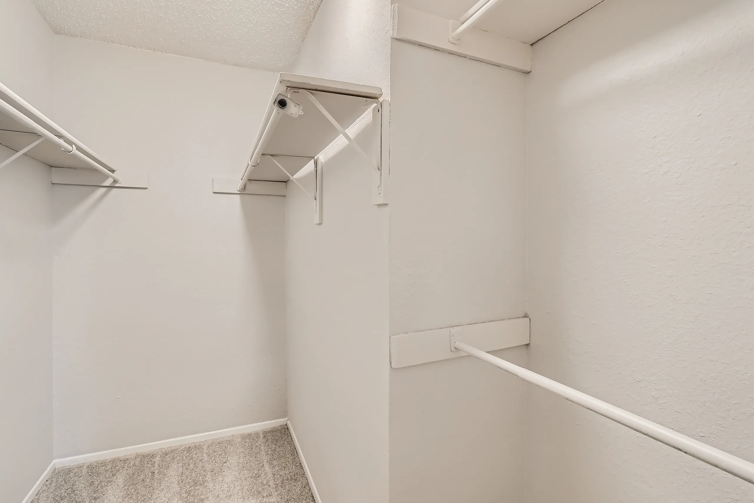 Walk-in closet with shelving and hanging space