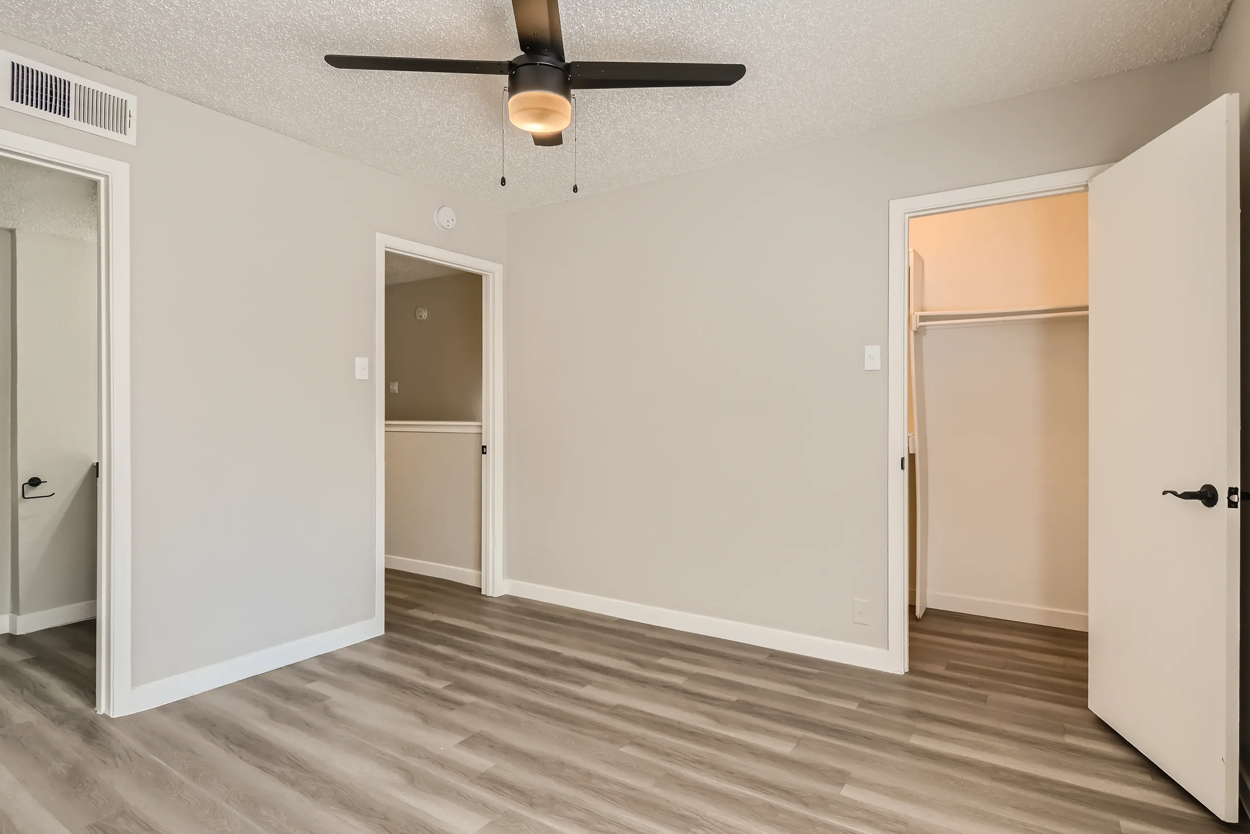 Primary bedroom with walk-in closet and ensuite access