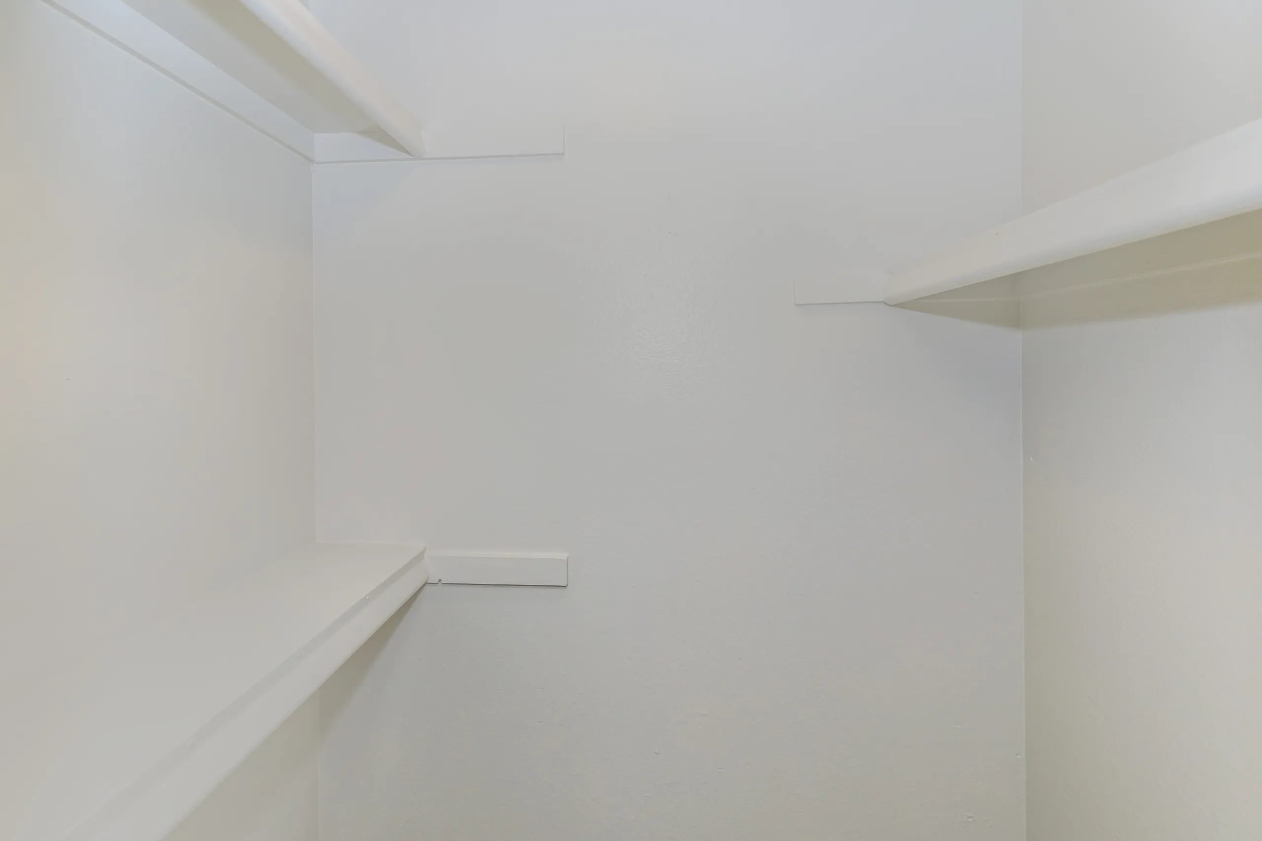 Closet interior, built-in shelving, hanging room