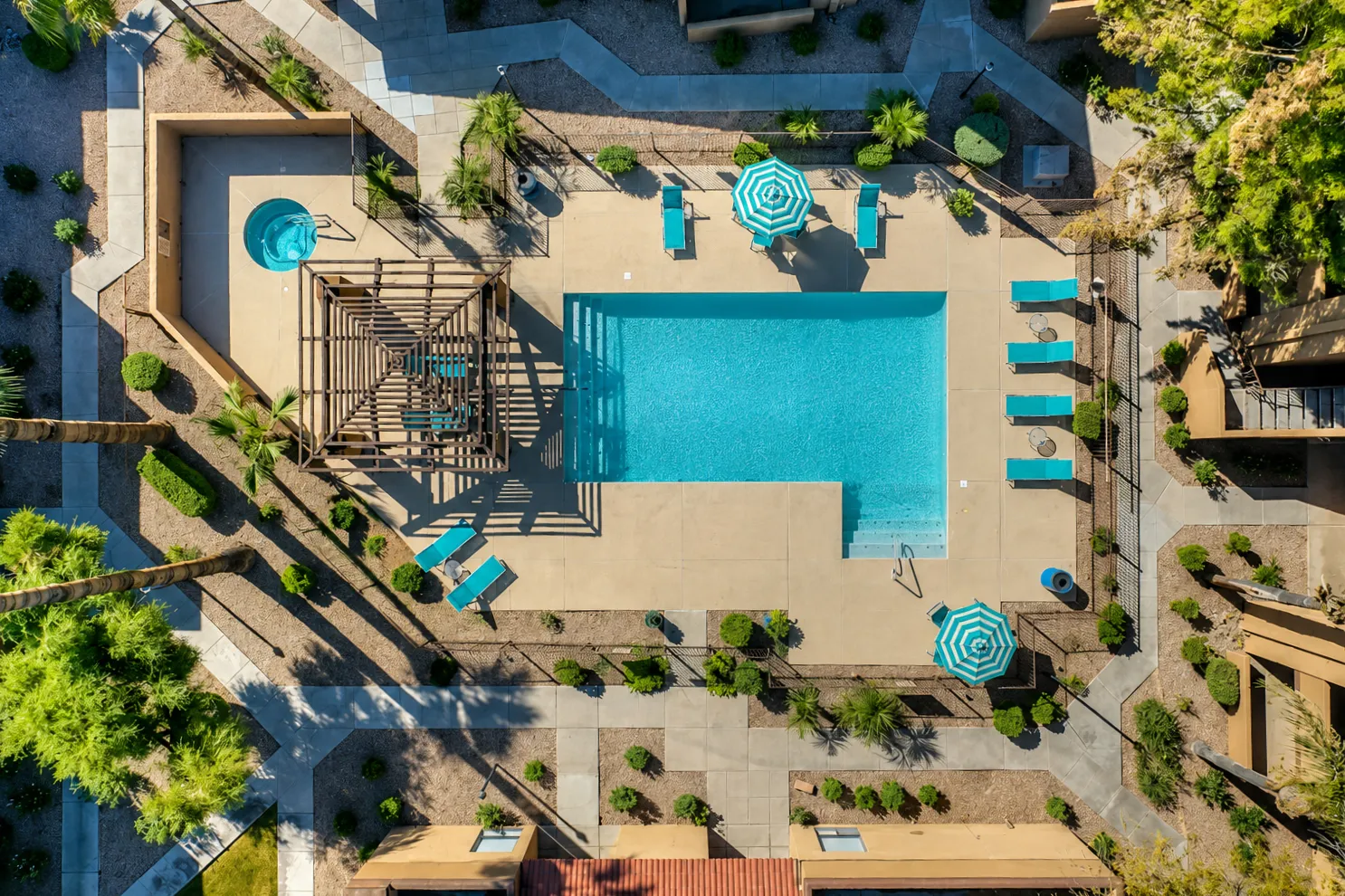 pool drone shot